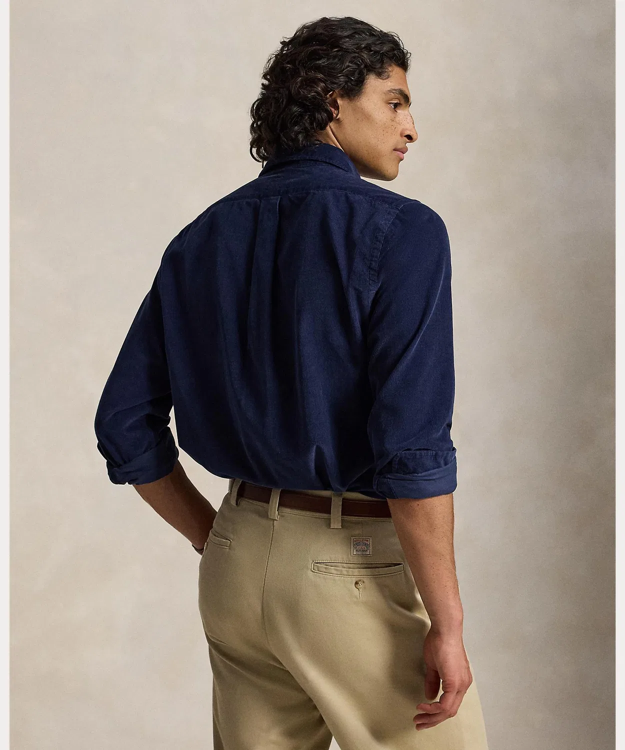 Мужская классическая рубашка из вельвета с длинным рукавомPolo Ralph Lauren, Navy — фото 4