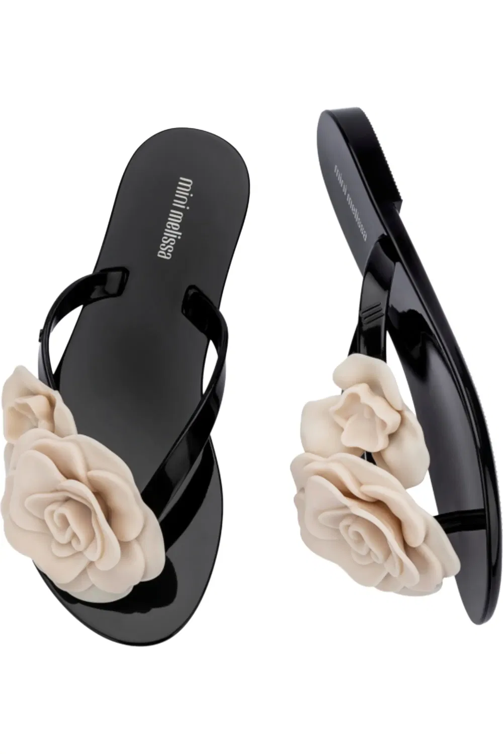 Детские сандалии с цветочным аппликациями Harmonic Mini Melissa, черный — фото 3