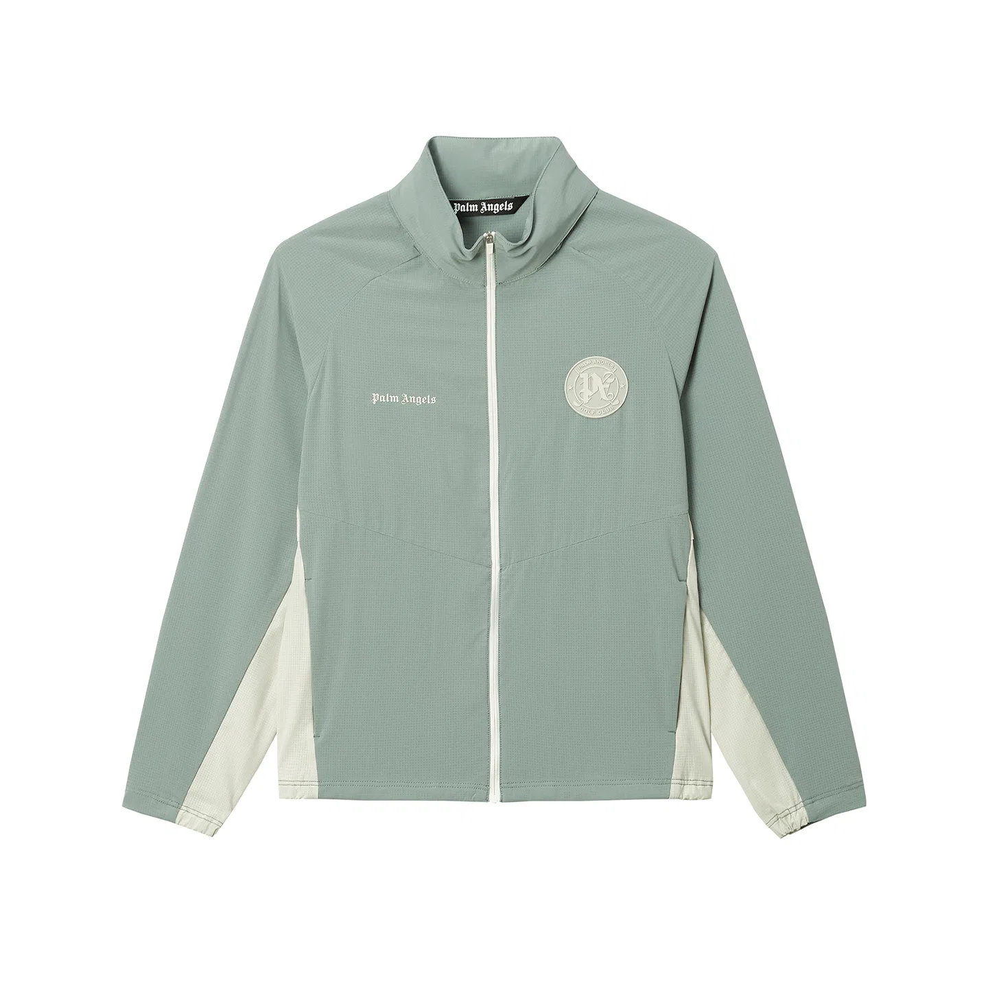 Детская куртка с капюшоном тонкая прямого кроя Light Green PALM ANGELS