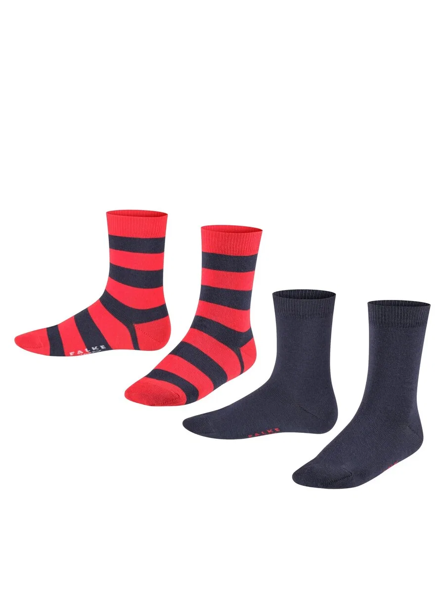 Набор носков FALKE 'Happy Stripe 2-Pack' темно-синего цвета