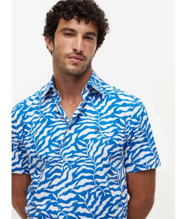 Мужская рубашка с коротким рукавом Papertouch Palm Tommy Hilfiger, Blu Marino — фото 4