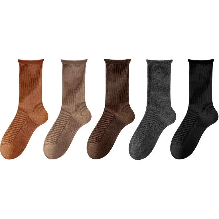 Детские носки с принтом Cotton Gene, Tea Orange+Light Coffee+Dark Coffee+Dark Gray+Black