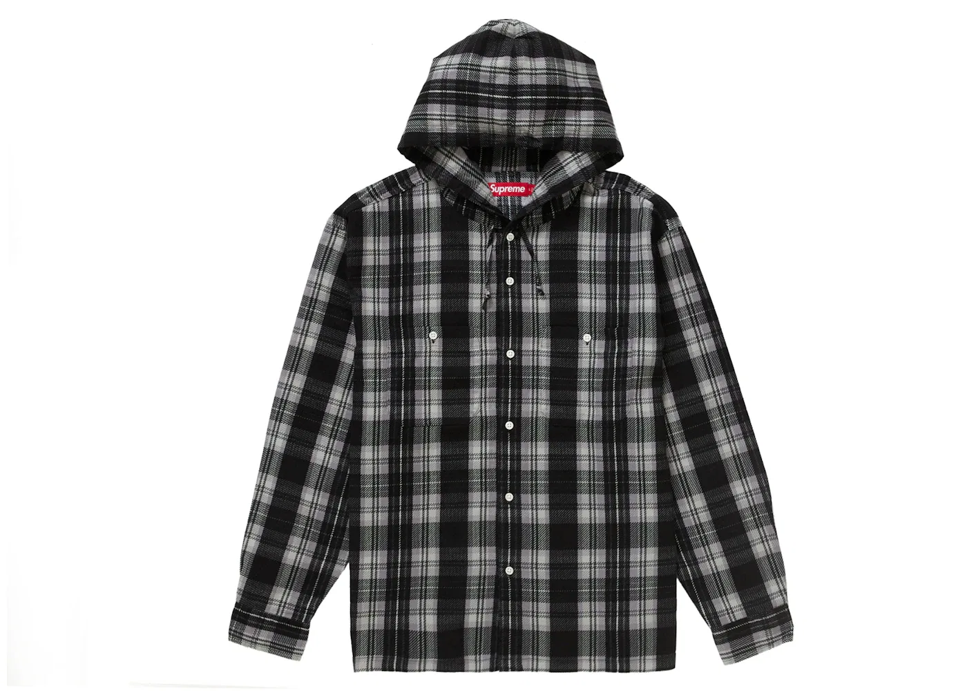 Мужская рубашка-фланель с принтом Supreme Shirt, Black