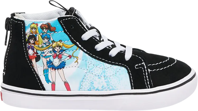 

Кеды Vans Sailor Moon x Sk8-Hi Zip ComfyCush Toddler Pretty Guardian, черный