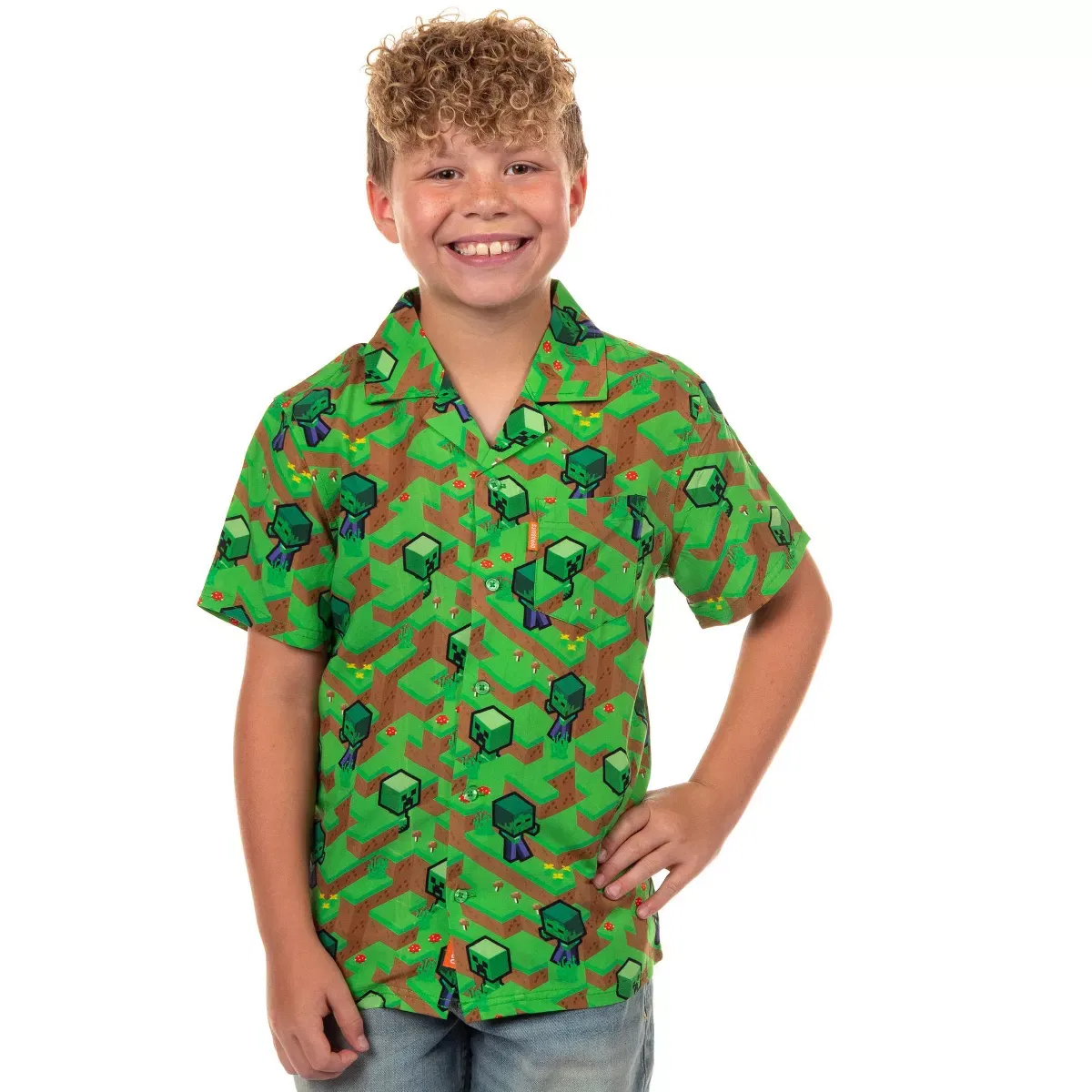 Детская рубашка для мальчиков с принтом The Overworld OppoSuits, Green