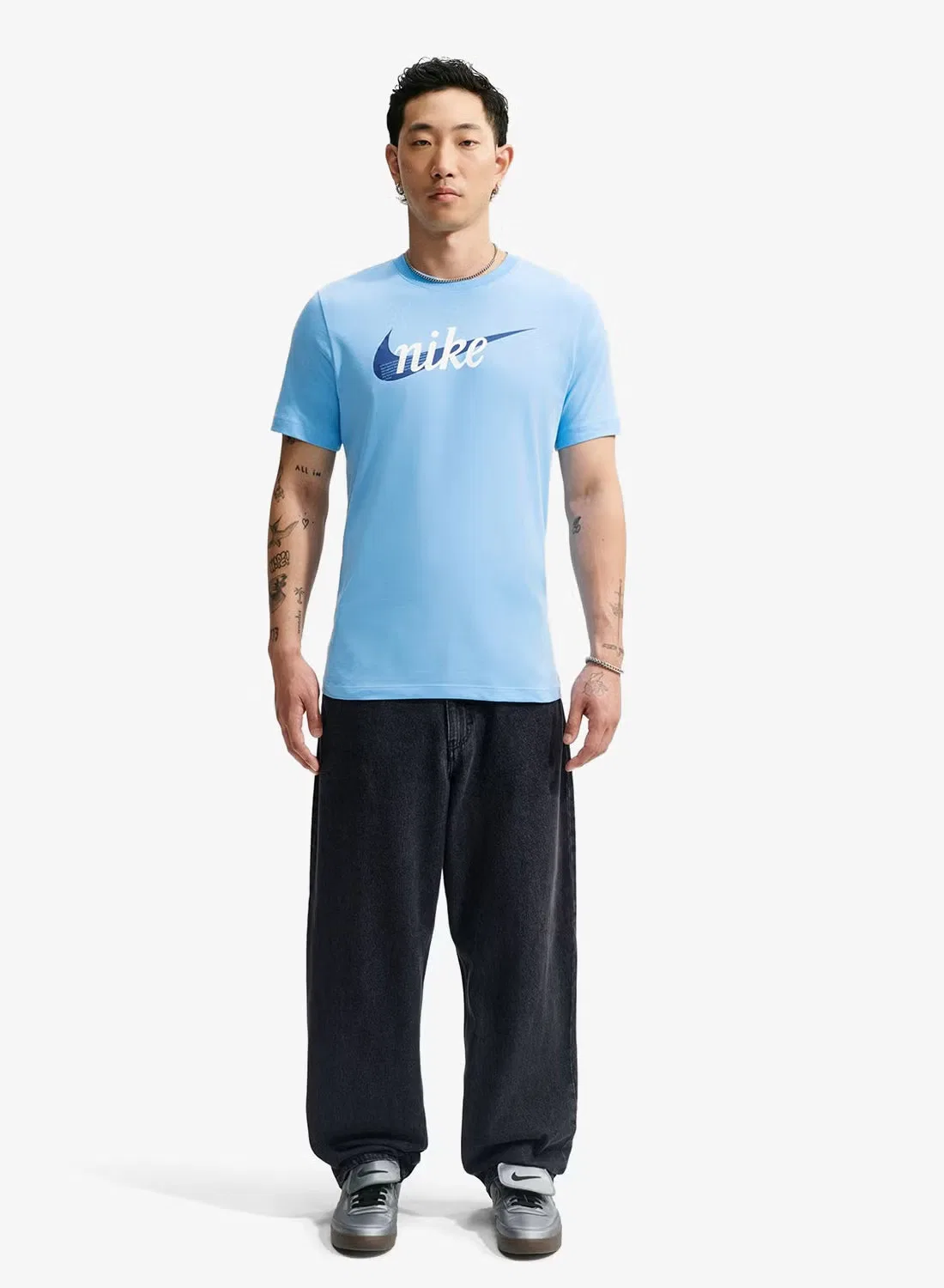 Футболка хлопковая Club Connected Nike, синяя — фото 3