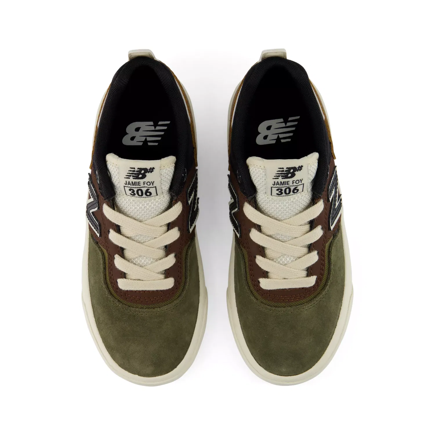Детские кроссовки для скейтбординга с шнуровкой Jamie Foy 306 New Balance, Dark Moss With Black — фото 3