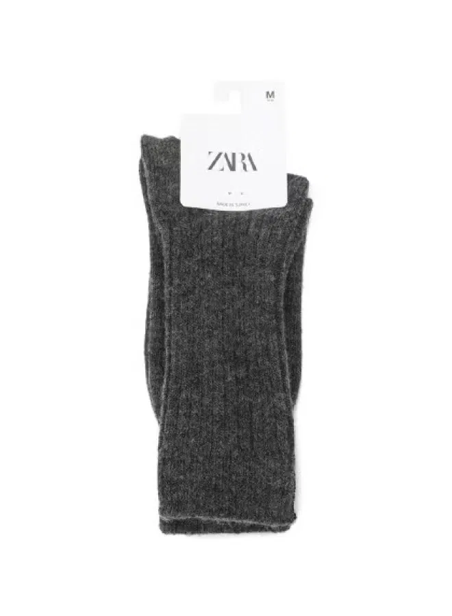Носки с однотонным дизайном Zara, черно-серый
