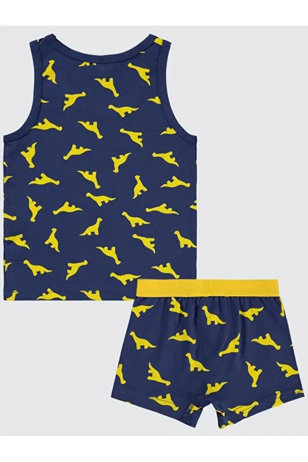 Детский комплект нижнего белья для мальчиков без рукавов Dinosaur underwear set Civil Boys, Hardal — фото 3