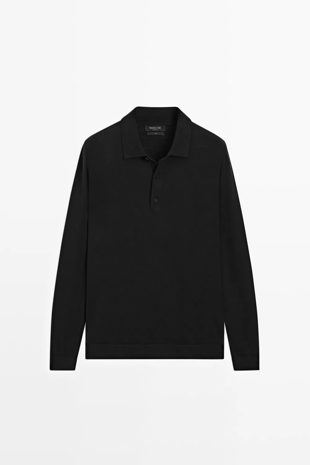 Поло-свитер Massimo Dutti 100% Merino Wool Knit, черный — фото 2