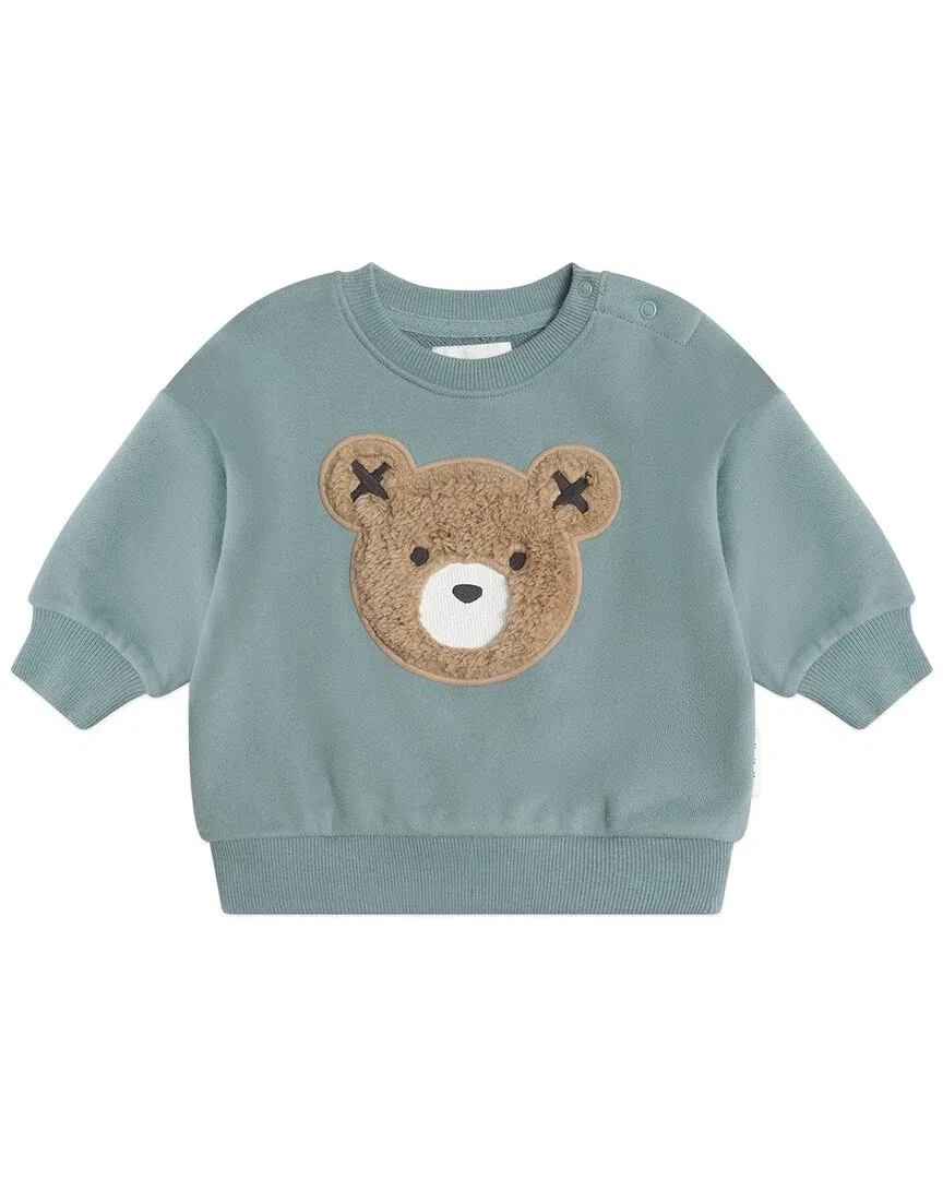 Детский свитшот с вышивкой медвежонка Huxbear Furry Huxbaby, зеленый