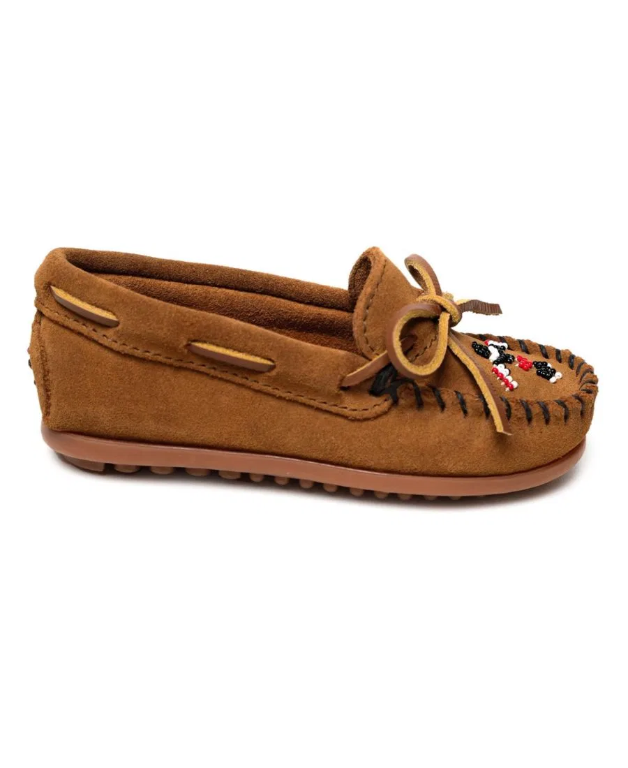 Мокасины с вышивкой Thunderbird Animikii Minnetonka, Brown — фото 2