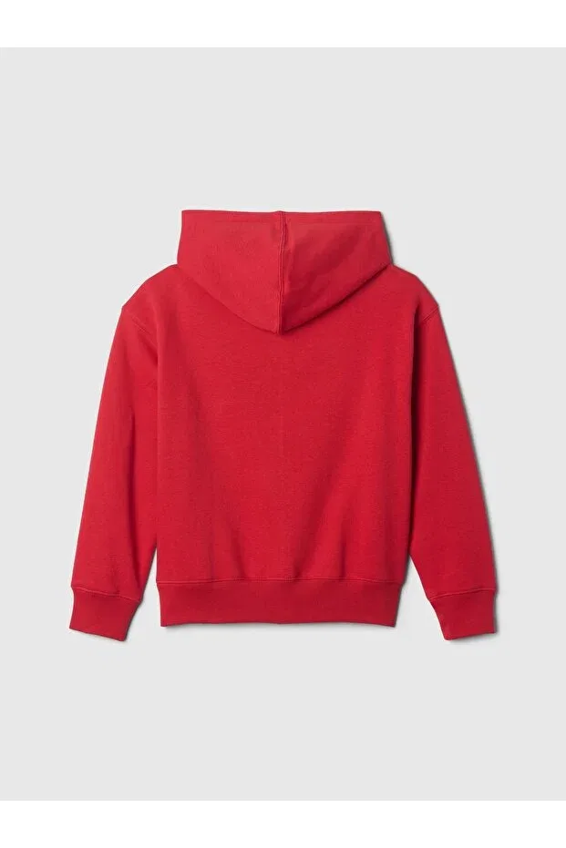 Детское для мальчиков свитшот с принтом Relaxed Logo Zippered Sweatshirt Gap, Red-001 — фото 2