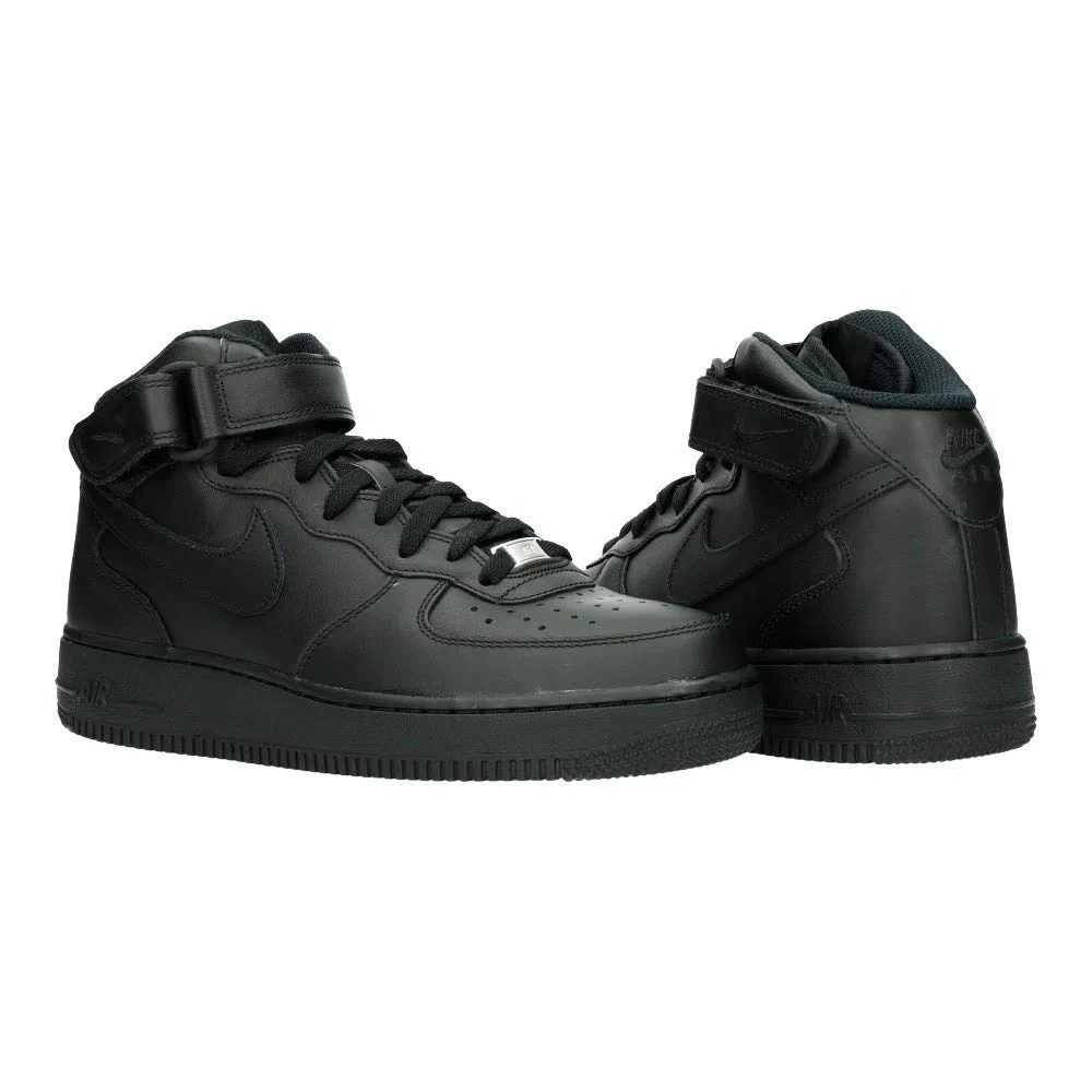 Детские кроссовки для мальчиков и девочек с принтом Air Force 1 Mid '07' NIKE, Black — фото 4