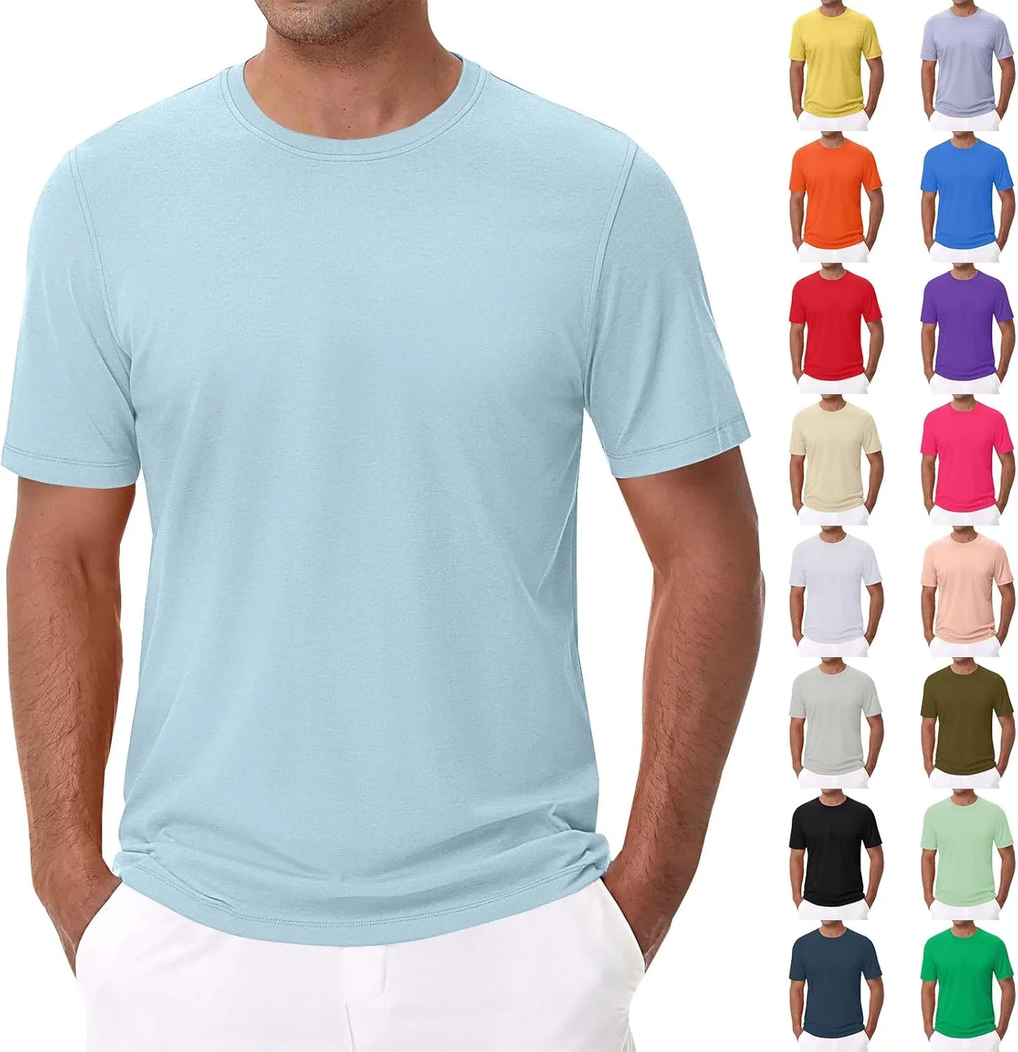 Мужская хлопковая футболка Athletic, Sky Blue