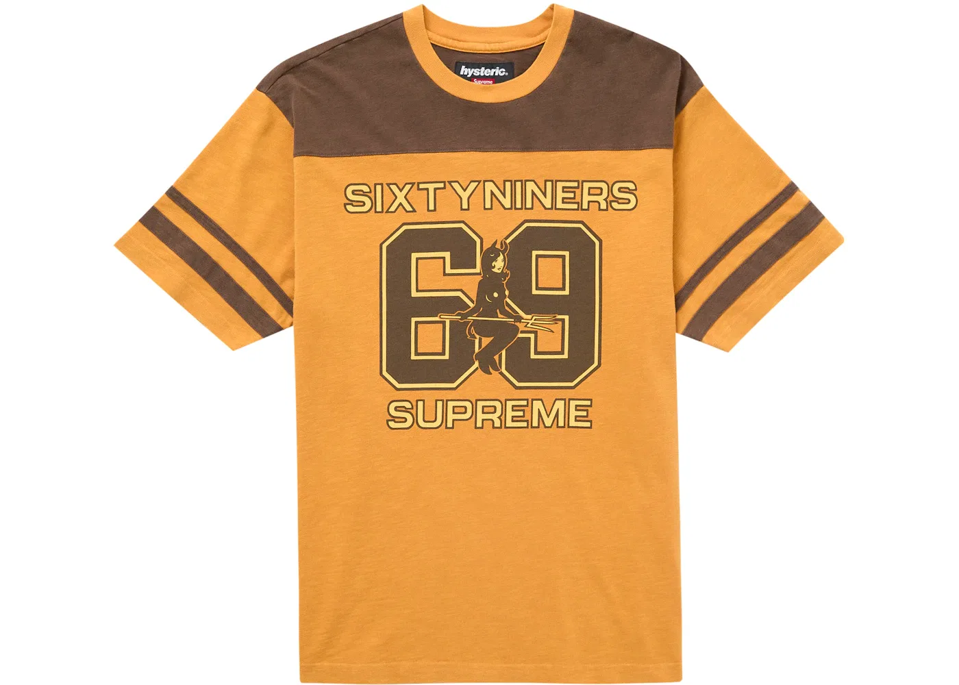 Мужская футболка Supreme Hysteric Glamour 69 Football Top, Light Orange