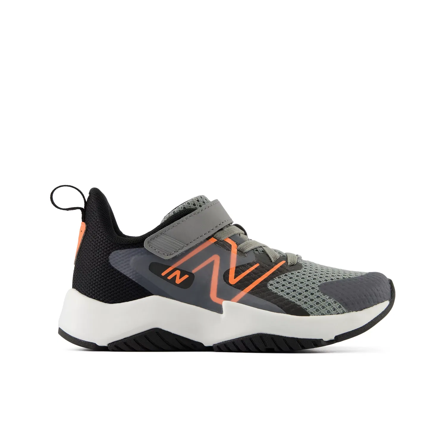 Детские кроссовки с дышащей сеткой RAV v2 Hook & Loop New Balance, Slate Grey With Black And Tangerine Heat