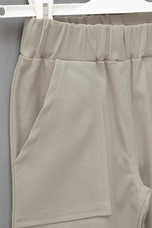 Детские брюки-карго для девочек хлопковые Montisu, Beige — фото 4