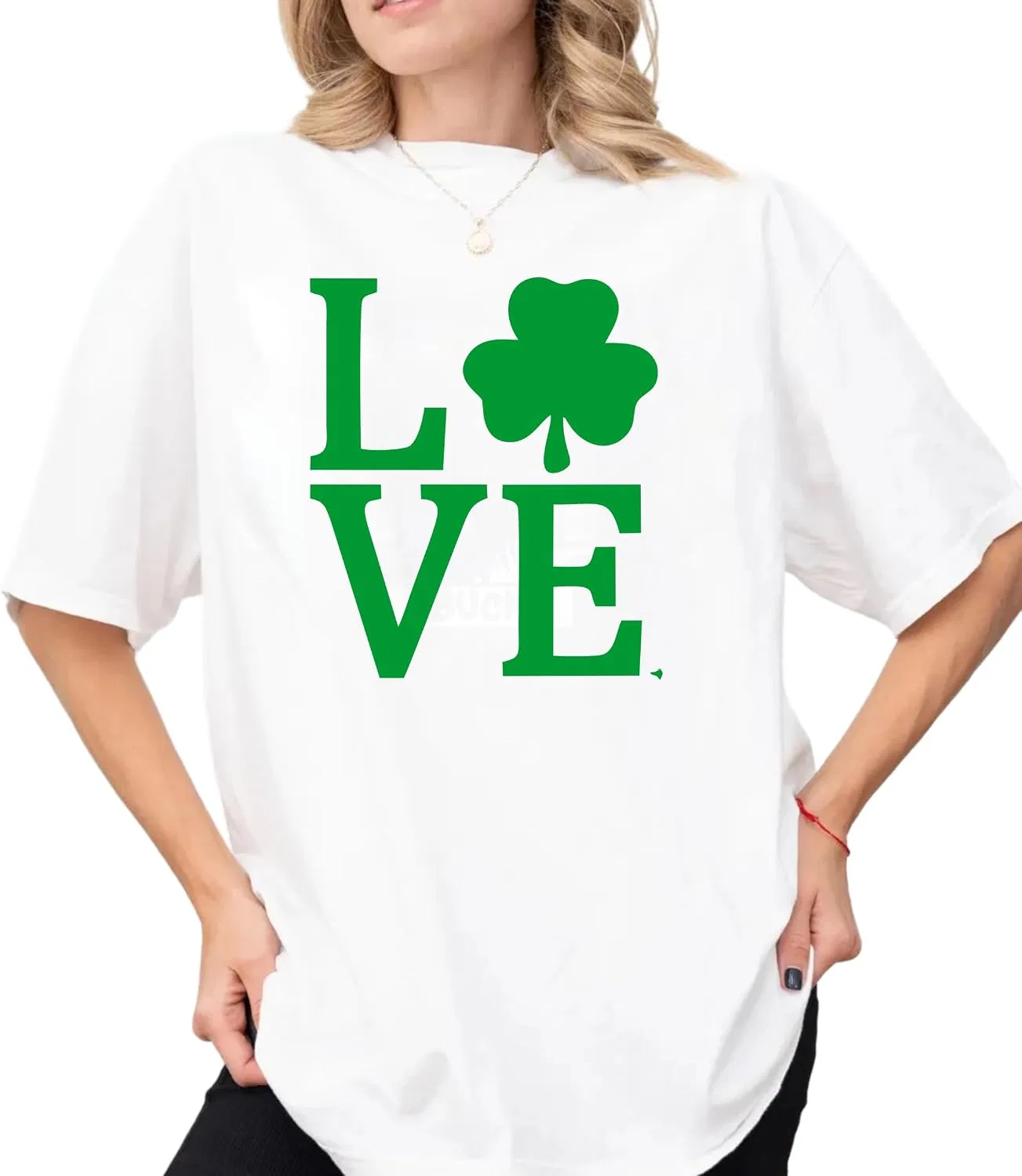 Женская футболка с трилистником Love St. Patrick's Day, Sand — фото 3
