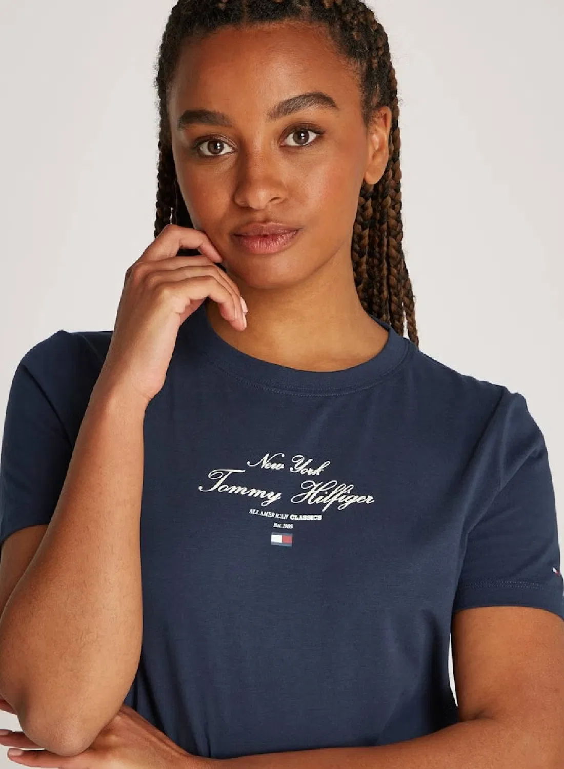 Футболка классическая Tommy Hilfiger, темно-синий — фото 4