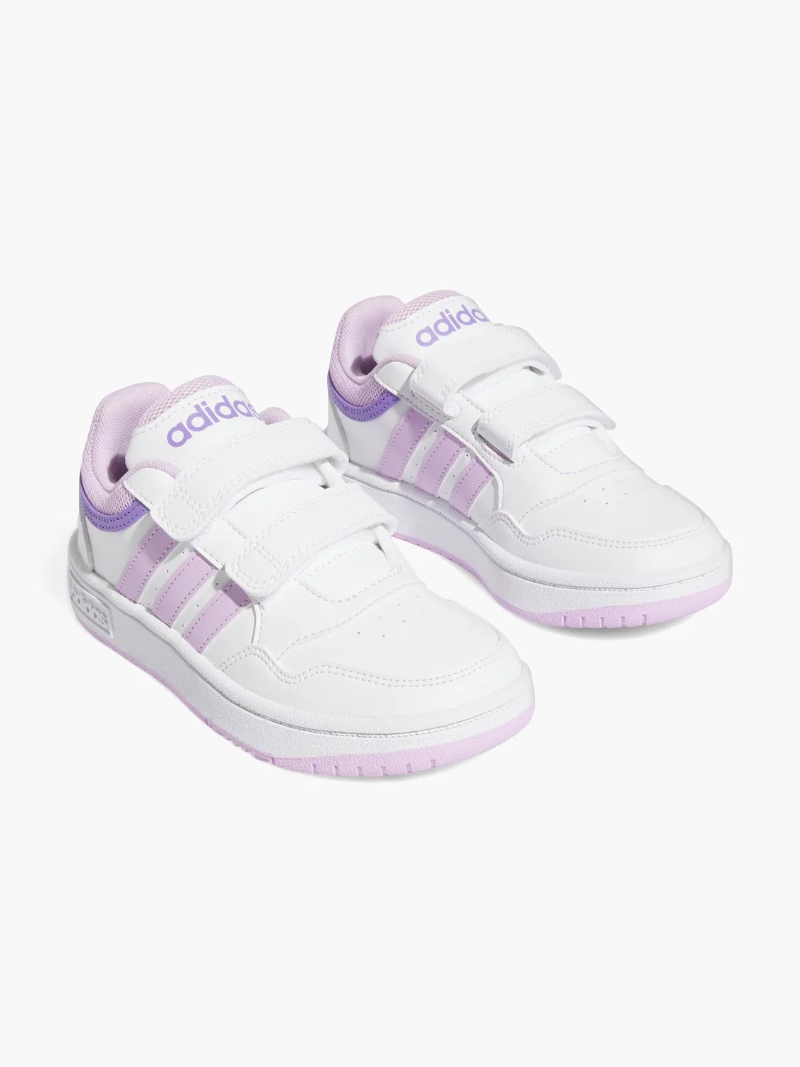 Детские кроссовки на липучках Adidas Hoops 3.0 CF C, белый — фото 3