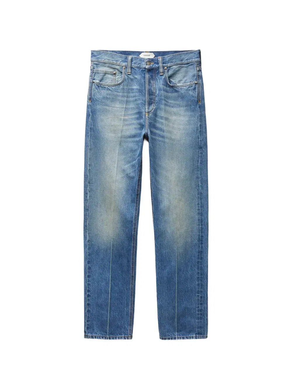 Джинсы со складками Versace, синий