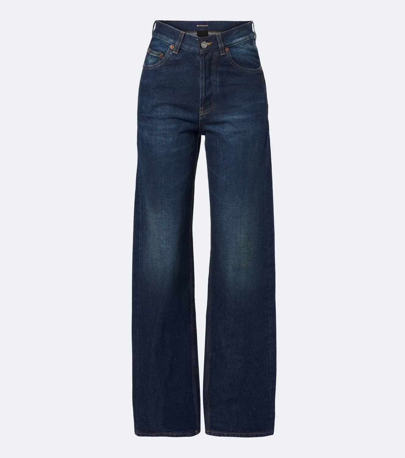 Прямые джинсы выцветшие Saint Laurent, синий