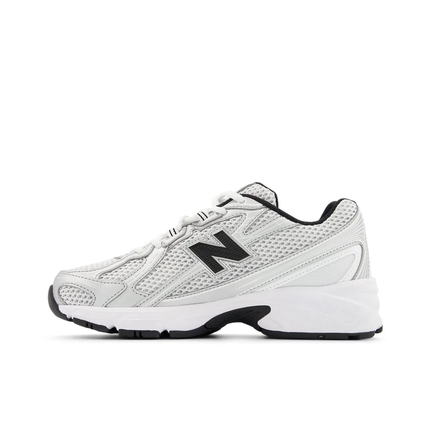 Детские кроссовки на шнуровке с амортизацией 740 Lace New Balance, Silver Metallic With Black — фото 3