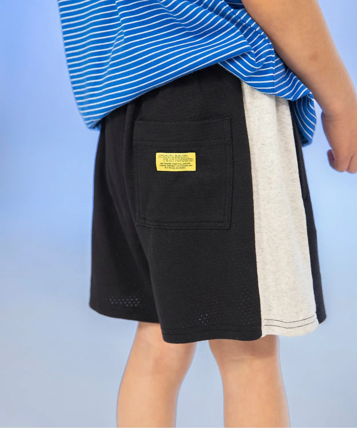 Детские шорты из сетки с боковой линией BREEZE, Black