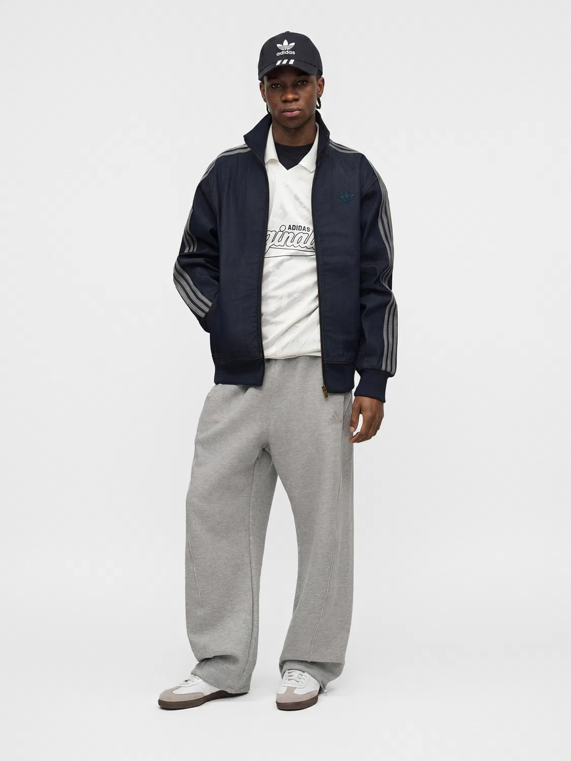 Джинсовая куртка Adidas Originals Between-Season Jacket Firebird Adicolor в дымчато-синем и темно-синем цветах — фото 3