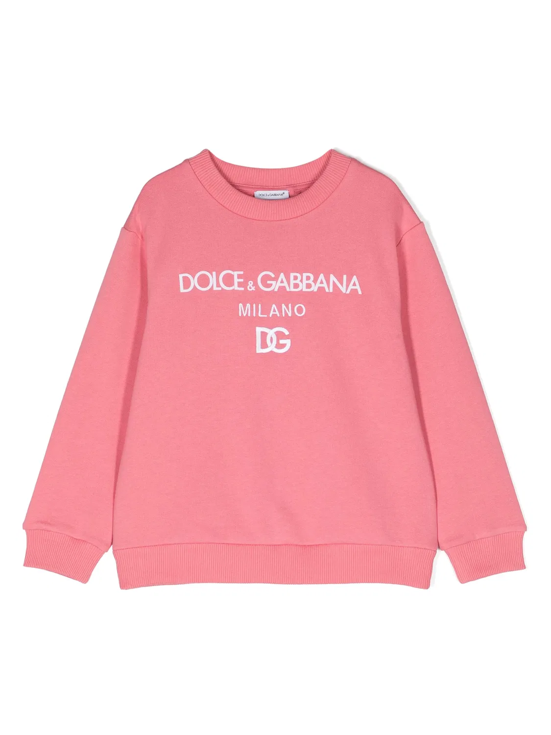 Свитшот с вышитым логотипом Dolce & Gabbana, розовый