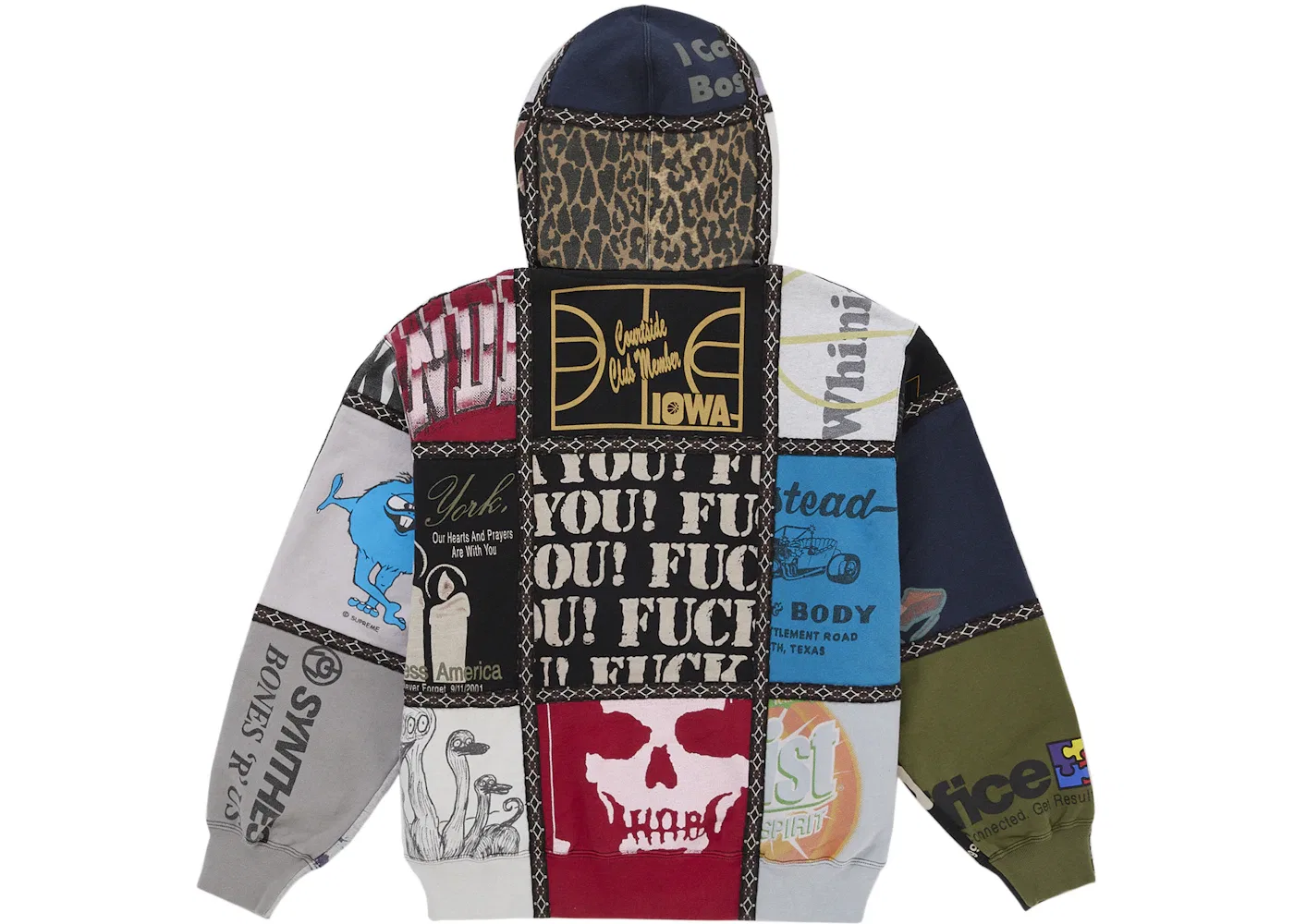 Мужская худи на молнии с пэчворком Supreme x Number (N)ine, Multicolor — фото 2