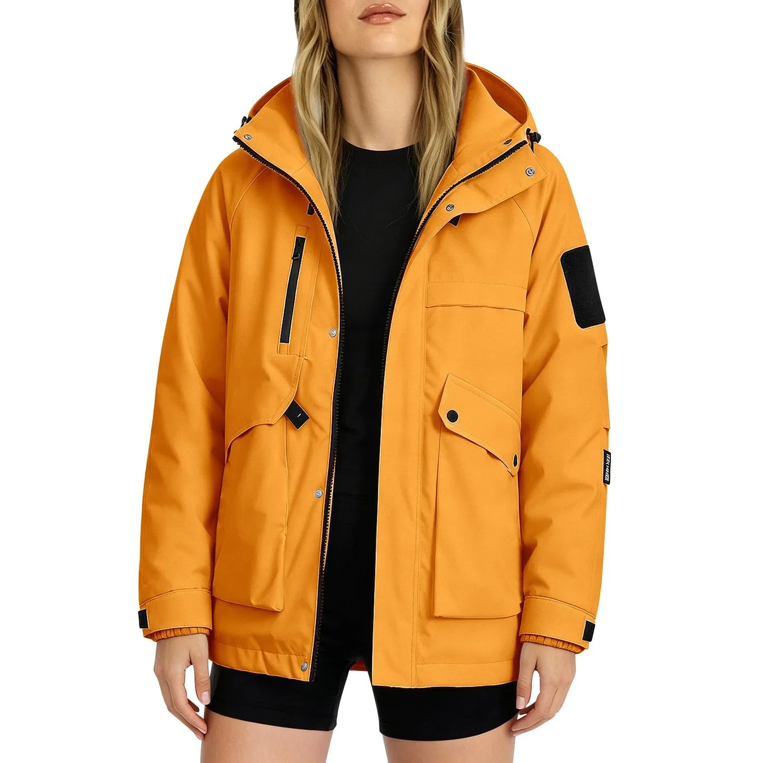 Женская ветрозащитная куртка из атласа, Giallo