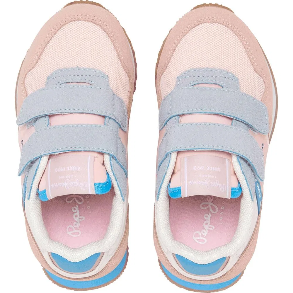 Детские кроссовки для девочек с липучкой London Band GK Pepe Jeans, Orange Orange Dark Peach — фото 4