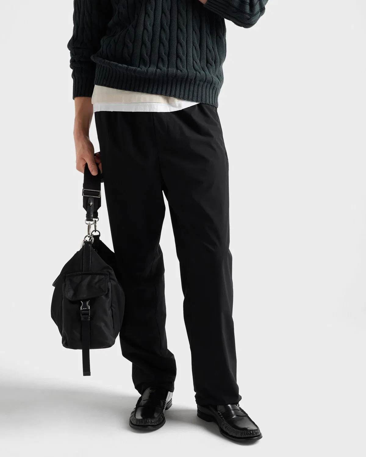 Брюки зауженного кроя Re-Nylon Prada, черный — фото 4