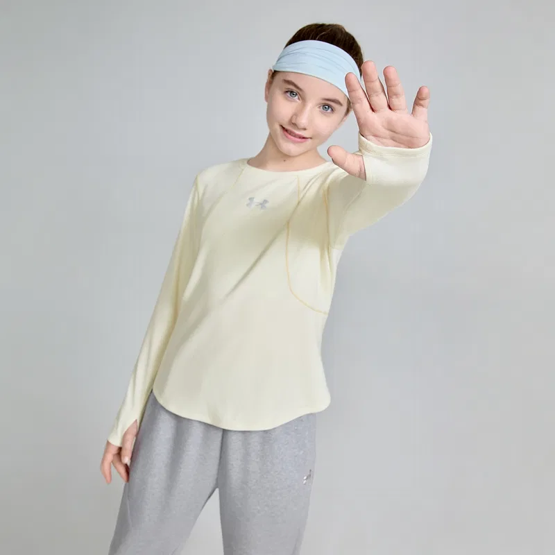 Детская футболка с принтом с умеренной эластичностью Under Armour, White — фото 4
