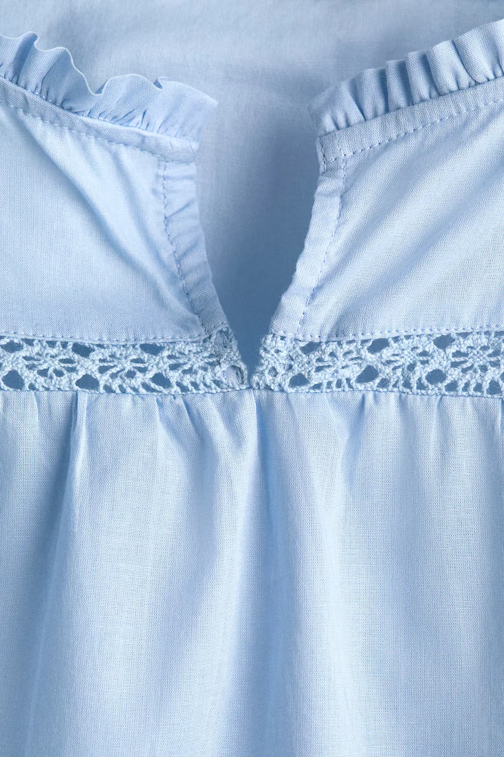 Хлопковая блузка с оборками H&M, Hellblau — фото 2
