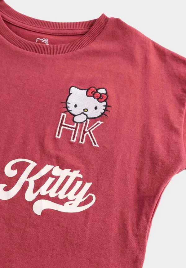 Комплект пижамы с Hello Kitty, свободный крой, Hello Kitty set, Marks & Spencer, бордовый микс — фото 2