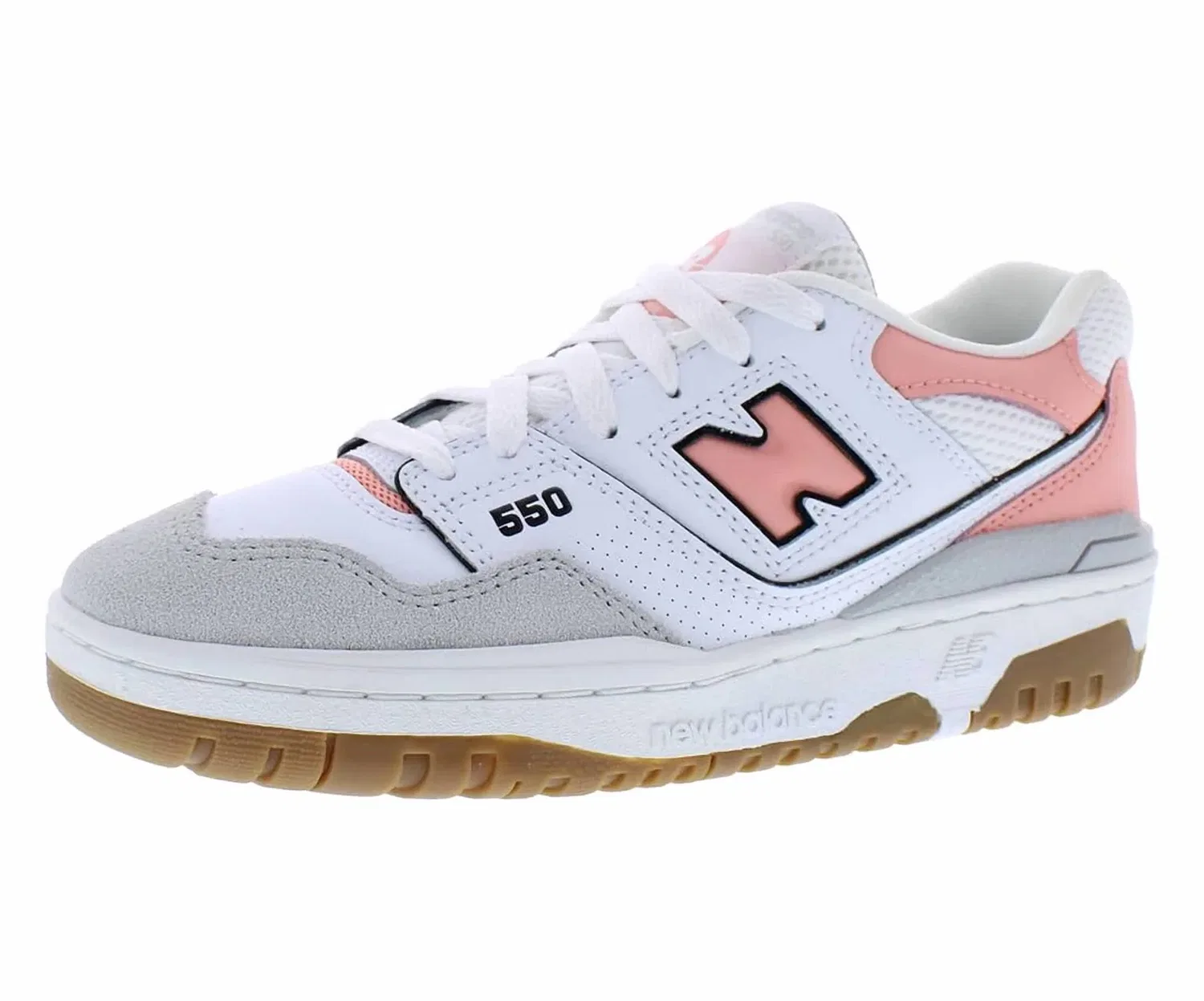 Детские кроссовки для девочек на платформе 550 New Balance, Brighton Grey Omega Pink — фото 2