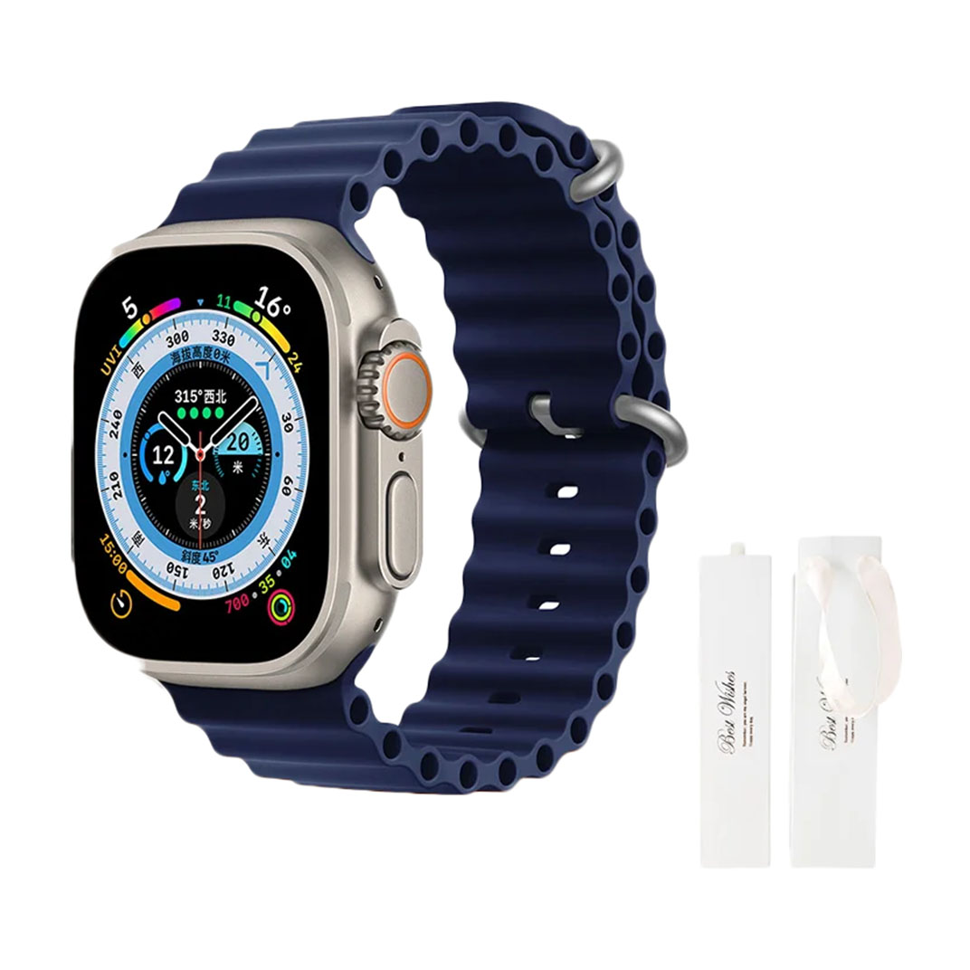 

Ремешок Wepro Ocean для часов Apple Watch Series 11, 42 мм, подарочный пакет, синий/белый