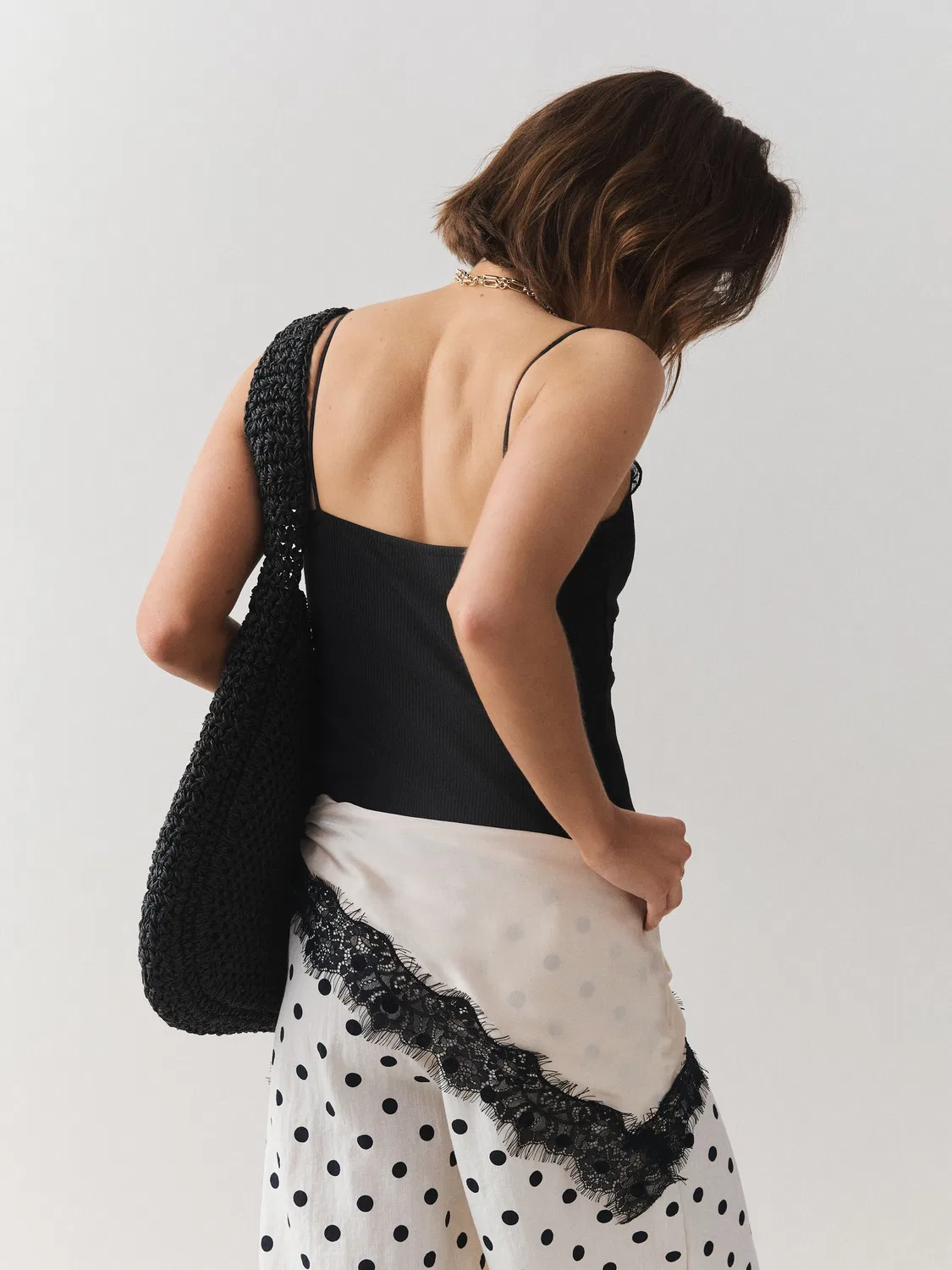 Майка-борцовка Ribbed Lace Trim Next, черный/красный — фото 4