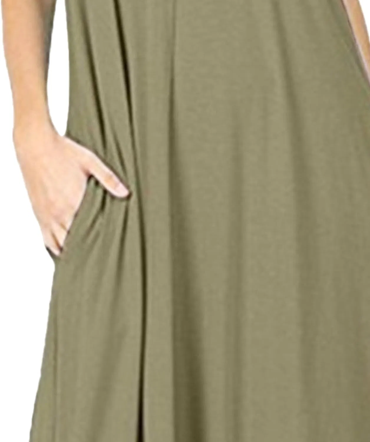 Женское летнее макси-платье на тонких бретелях Bohemian, Military Green — фото 4