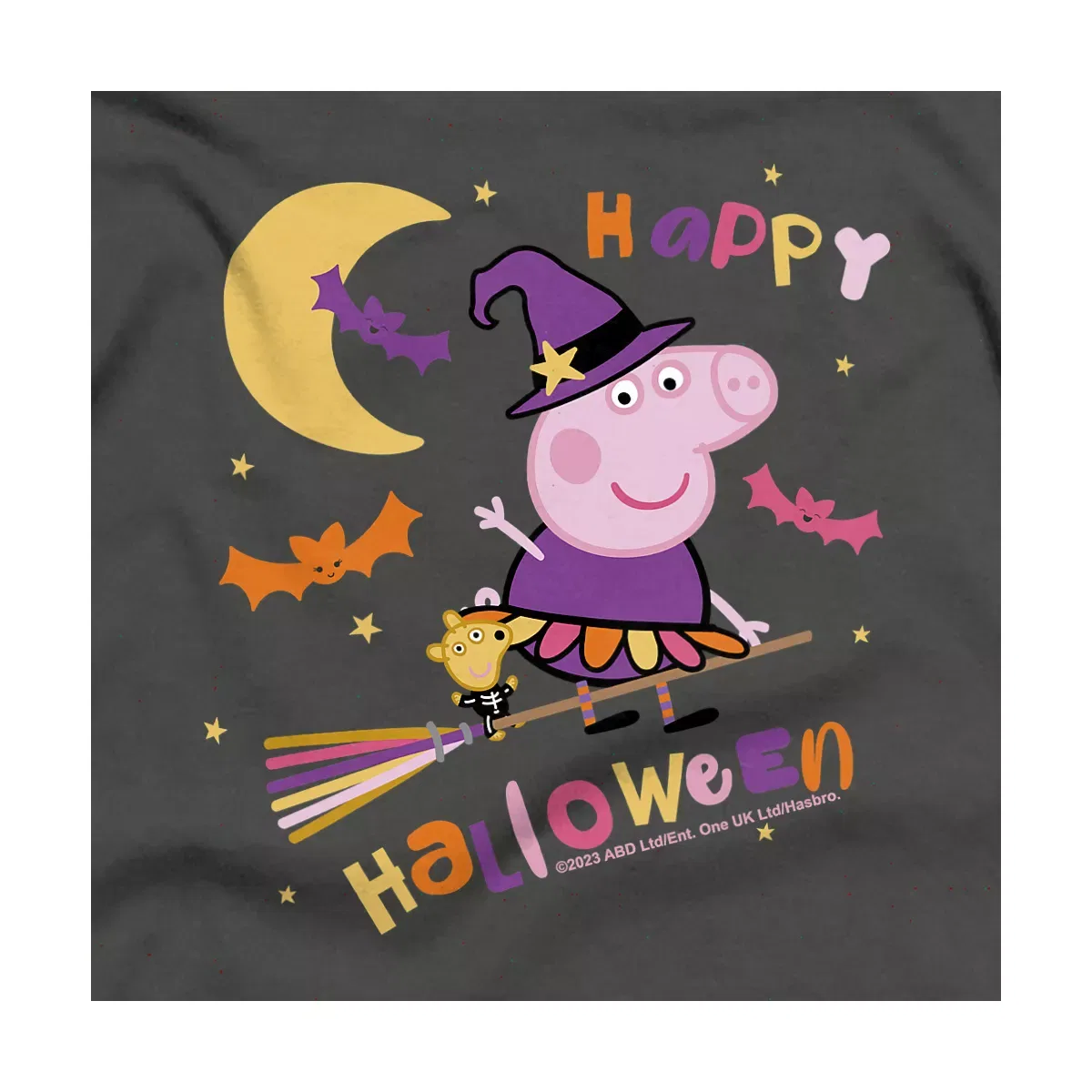 Детская футболка для мальчиков с принтом Peppa Pig Happy Halloween Peppa Pig, Charcoal — фото 2