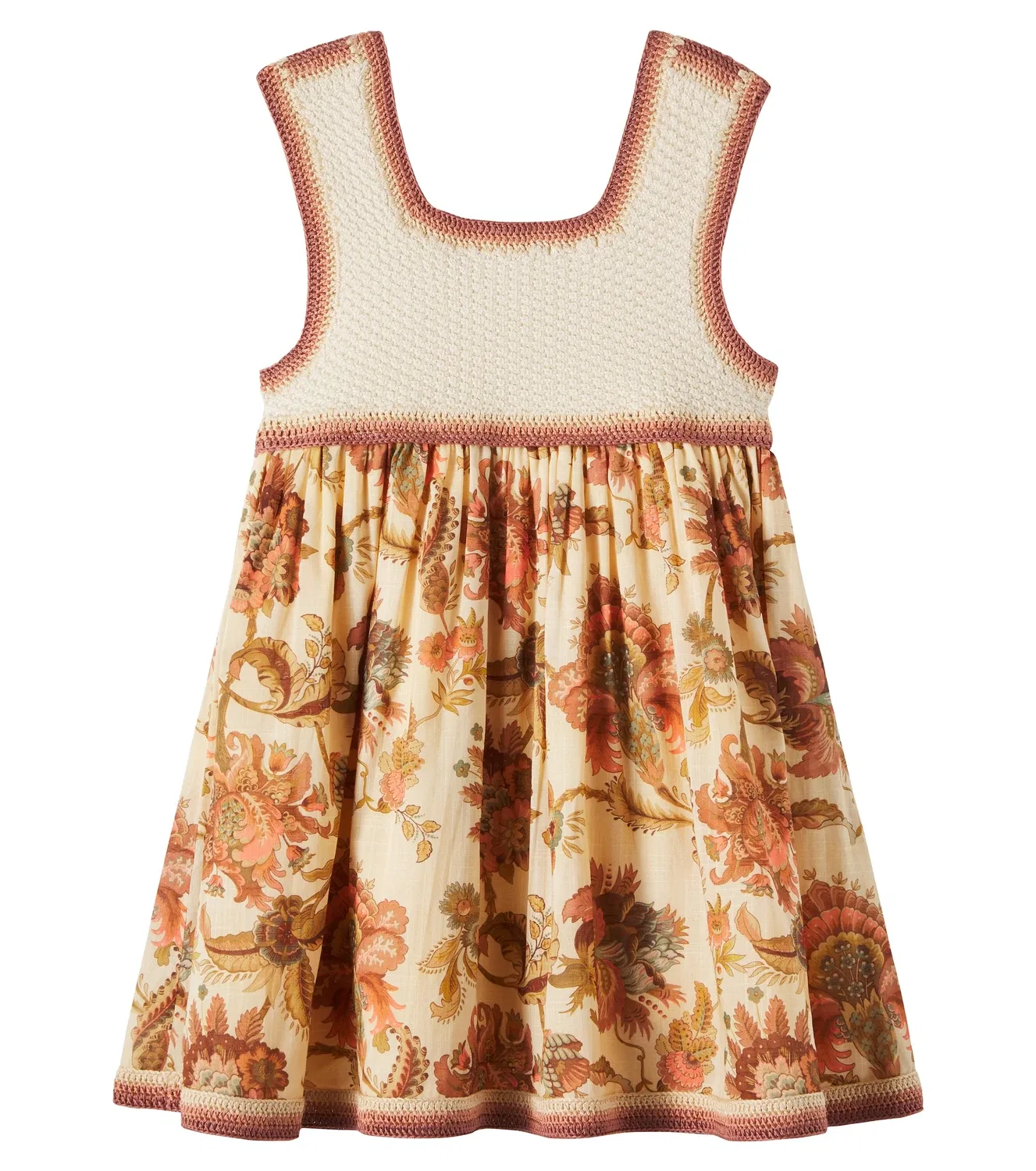 Платье с узором пейсли Aster Zimmermann Kids, бежевый