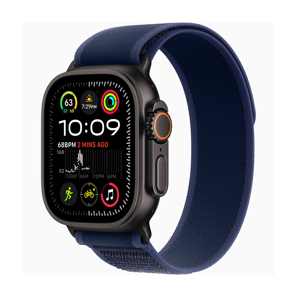 

Умные часы Apple Watch Ultra 2, 49 мм, GPS+Cellular, Black Titanium Case/Blue Trail Loop, S/M, Синий, Умные часы Apple Watch Ultra 2, 49 мм, GPS+Cellular, Black Titanium Case/Blue Trail Loop, S/M