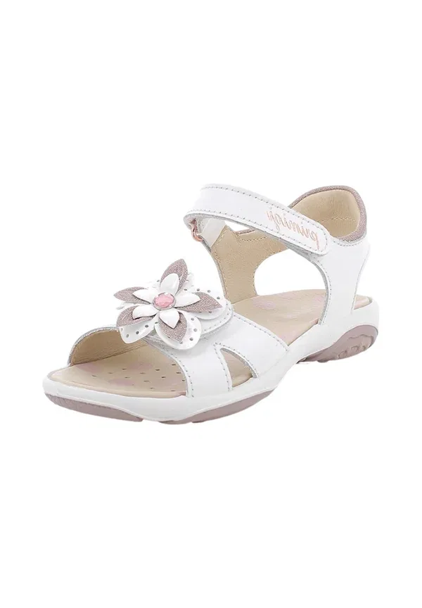 Сандалии с цветочной аппликацией Walking Sandals Primigi, white, белый — фото 2