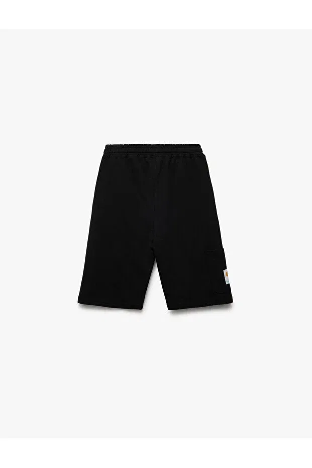 Детские шорты для мальчиков хлопковые с аппликацией Koton, Black — фото 2