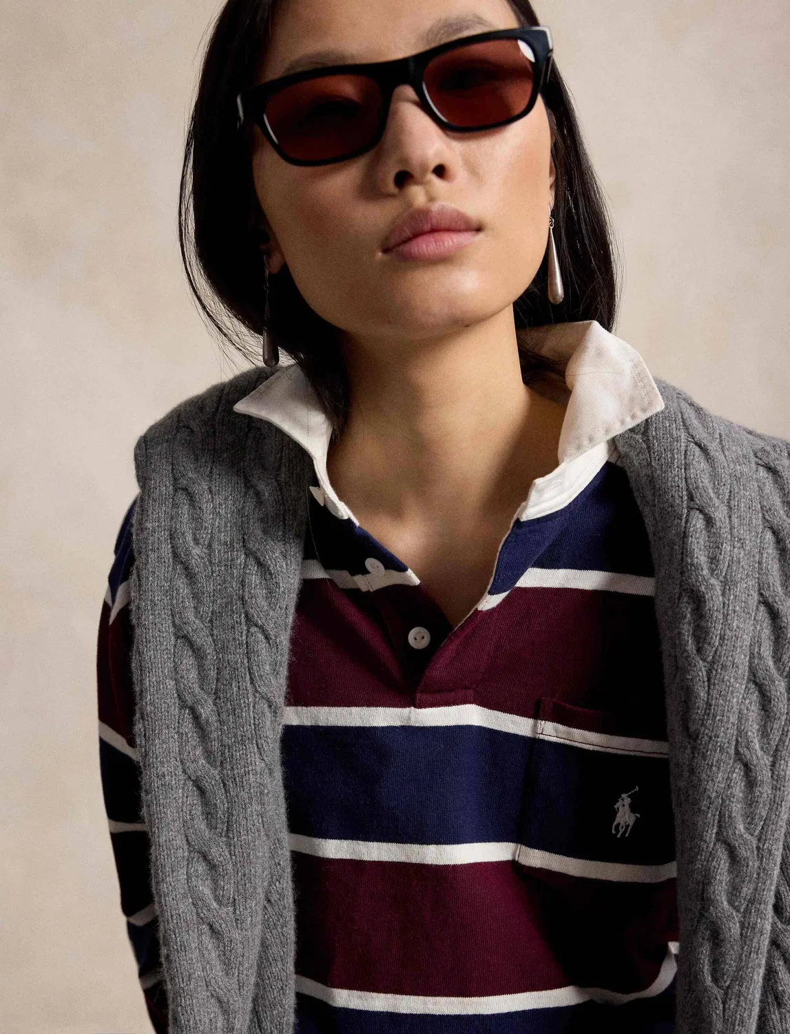 Поло с длинным рукавом Polo Ralph Lauren, Bordeaux — фото 4