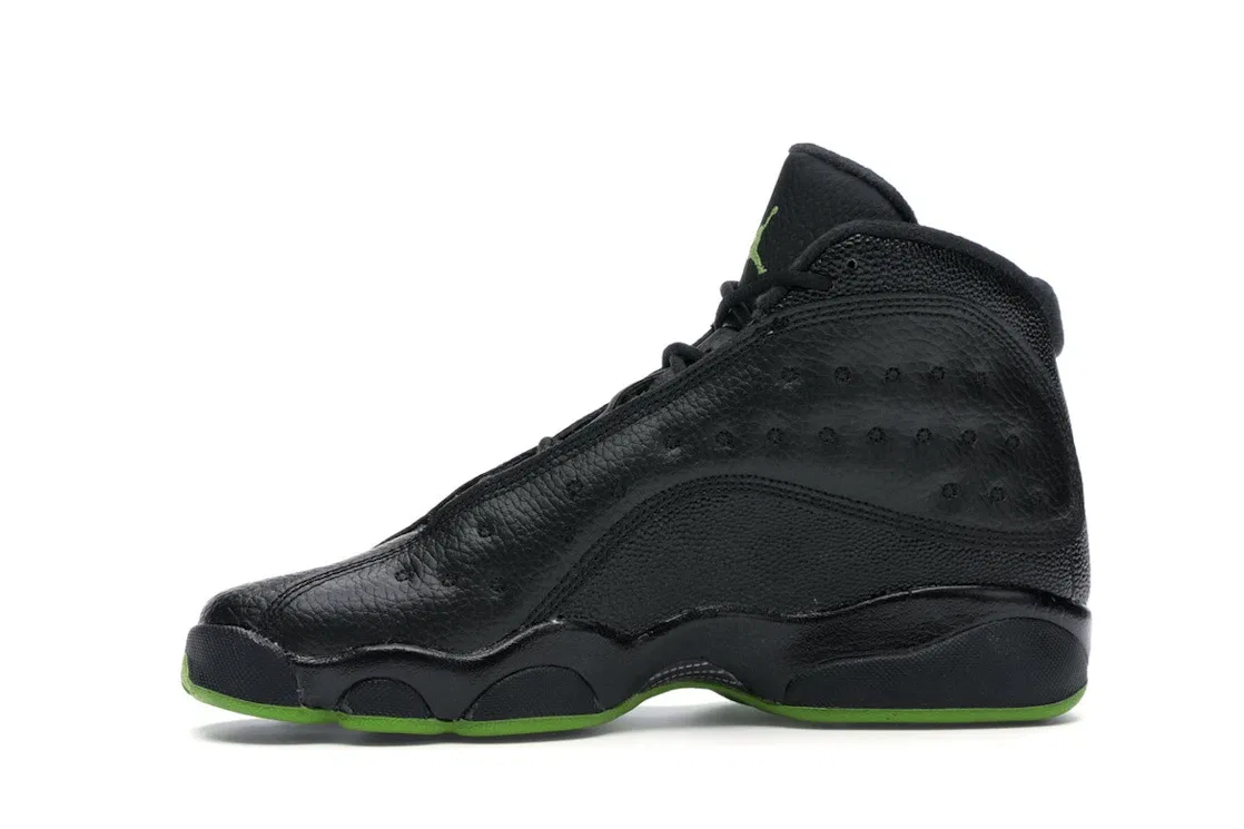 Детские кроссовки Lifestyle с цветовыми акцентами Jordan 13 Retro, Black/Altitude Green — фото 3