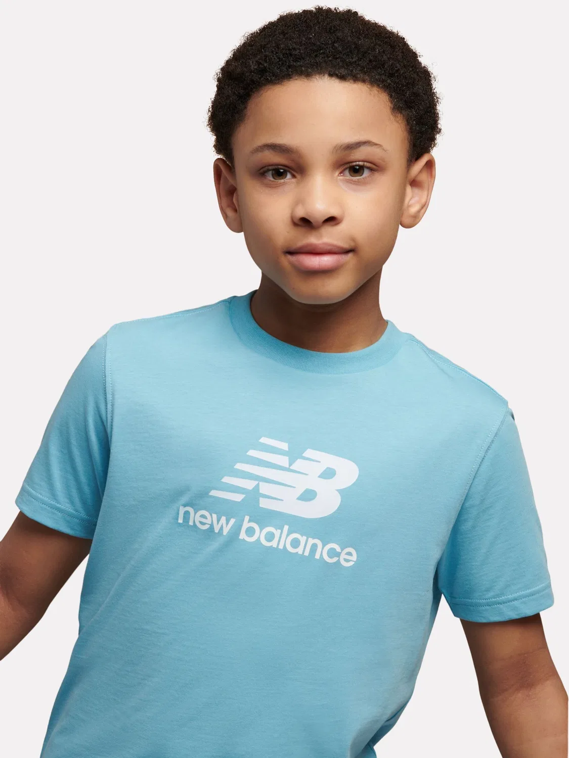 Футболка с логотипом New Balance Stacked Logo, синяя — фото 4